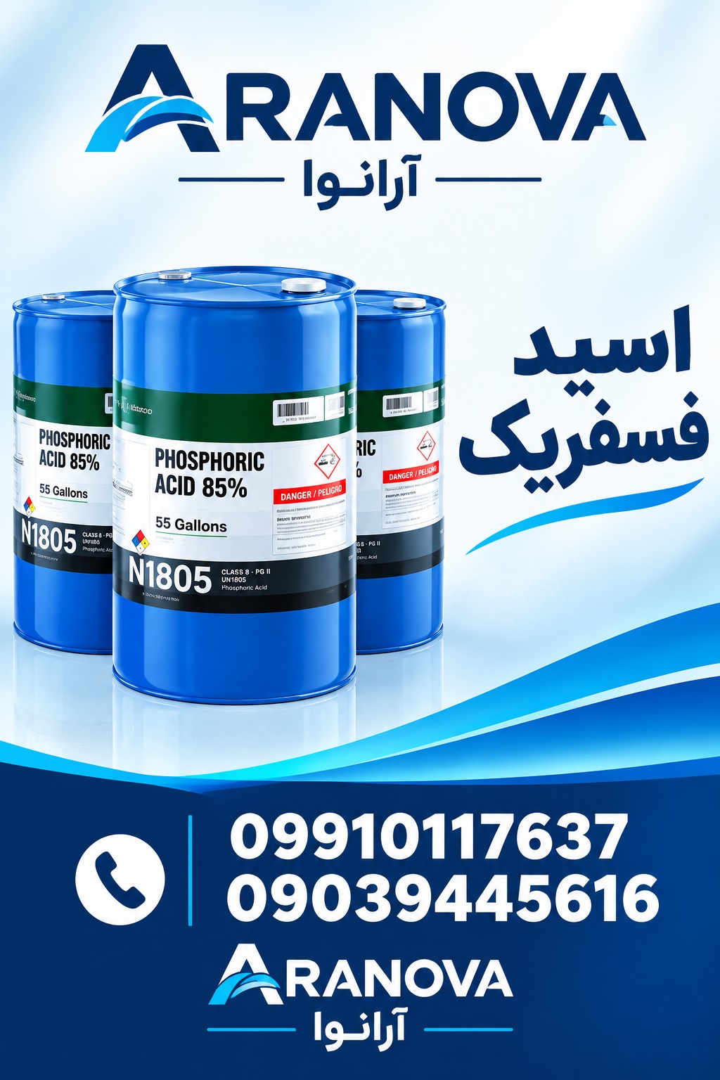 تأمین اسید فسفریک مورد نیاز صنایع کشاورزی و شیمیایی آرانوا